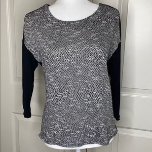 KUT from the Kloth 3/4 sleeve top black white